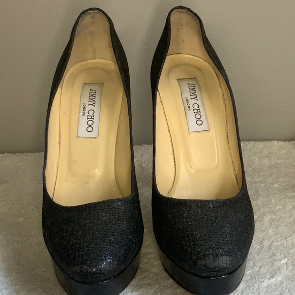 Jimmy Choo Black Cosmic Sequin Pumps with a Stiletto Heel (EU 38.5 / 8.5) - Picture 2 of 6